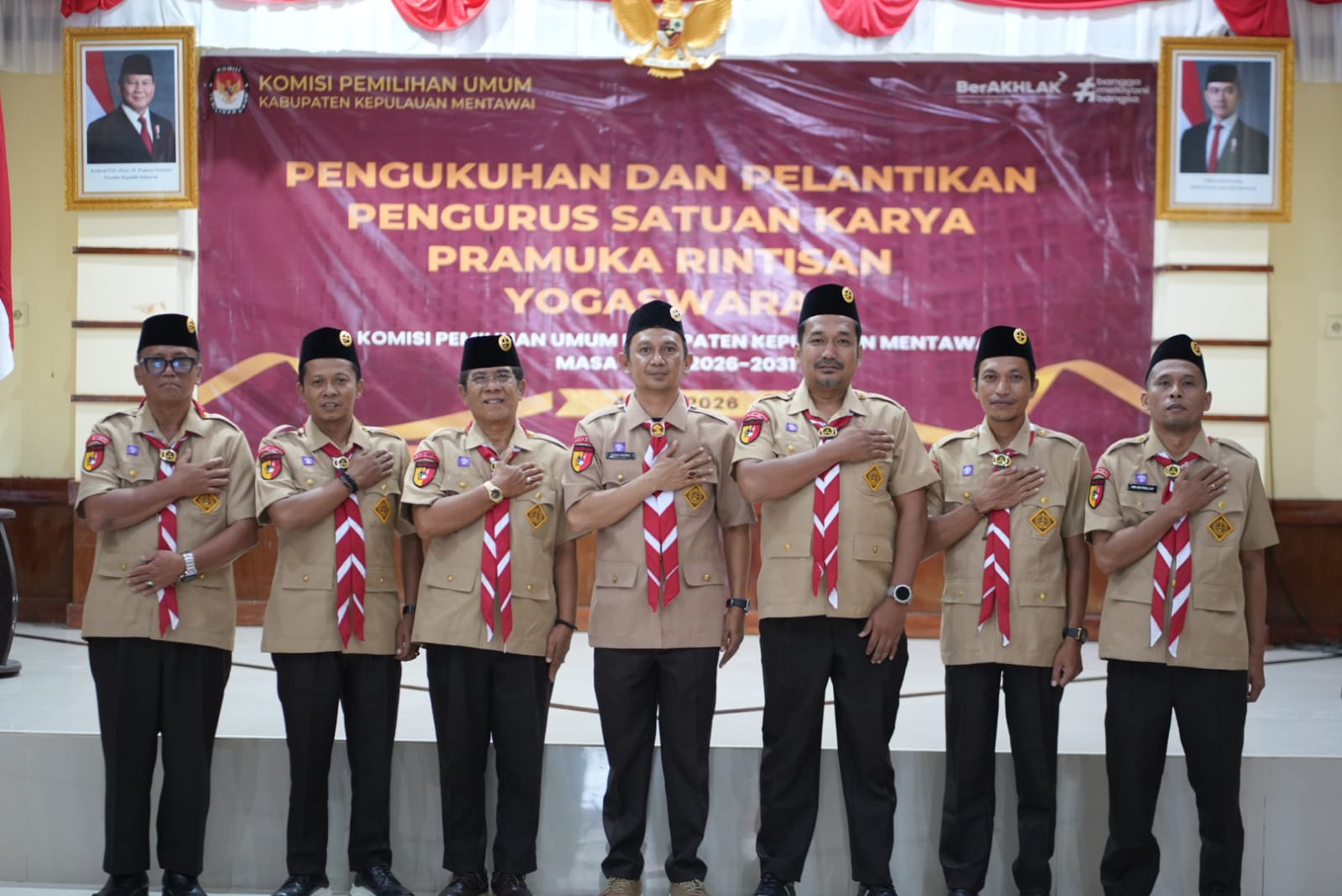Pertama di Sumbar, Saka Pramuka Rintisan Yogaswara KPU Mentawai Resmi Dilantik